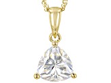 Fabulite Strontium Titanate 10k yellow gold solitaire pendant 1.65ct
