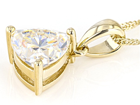 Fabulite Strontium Titanate 10k yellow gold solitaire pendant 1.65ct