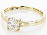 Fabulite Strontium Titanate 10k yellow gold solitaire ring 1.10ct
