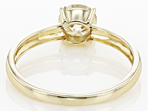 Strontium Titanate 10k yellow gold solitaire ring 1.10ct