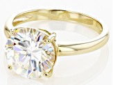 Strontium Titanate 10k yellow gold solitaire ring 4.60ct