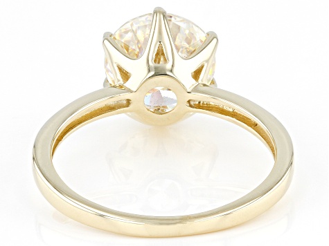 Strontium Titanate 10k yellow gold solitaire ring 3.50ct