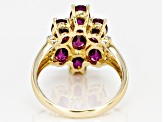 Grape Color Garnet 10k Yellow Gold Ring 3.55ctw