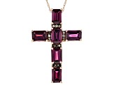 Grape Color Garnet 10k Rose Gold Pendant With Chain 4.31ctw