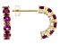 Grape Color Garnet 10k Yellow Gold Earrings 1.32ctw