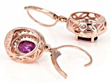 Grape Color Garnet 10k Rose Gold Earrings 1.98ctw