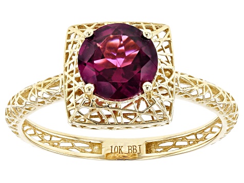 Purple Garnet 10k Yellow Gold Filigree Ring 1.31ct