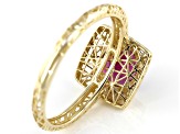 Purple Garnet 10k Yellow Gold Filigree Ring 1.31ct