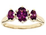 Purple Garnet 10k Yellow Gold Ring 1.28ctw