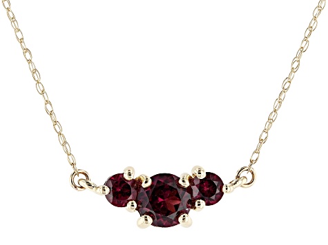Purple Garnet 10k Yellow Gold Necklace 0.79ctw