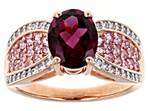 Purple Garnet 10k Rose Gold Ring 2.42ctw