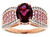 Purple Garnet 10k Rose Gold Ring 2.42ctw