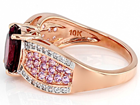 Purple Garnet 10k Rose Gold Ring 2.42ctw