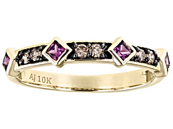 Picture of Grape Color Garnet 10k Yellow Gold Band Ring 0.38ctw