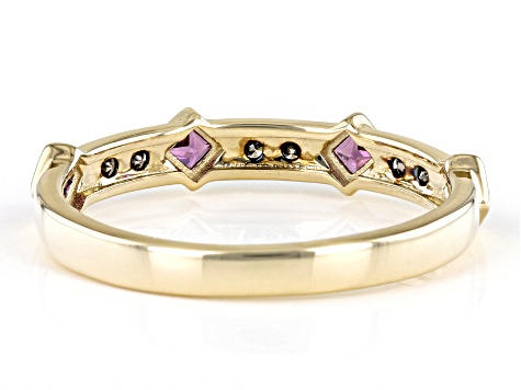 Grape Color Garnet 10k Yellow Gold Band Ring 0.38ctw