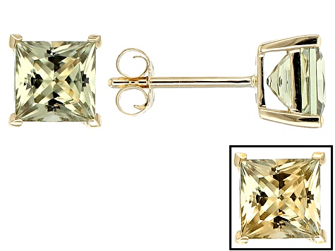 Green Turkish Zultanite 14k Yellow Gold Stud Earrings 2 20ctw Green Turkish Zultanite 14k Yellow Gold Stud Earrings 2 20ctw