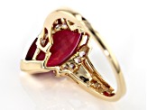 Red Mahaleo® Ruby 10k Yellow Gold Ring 3.18ctw