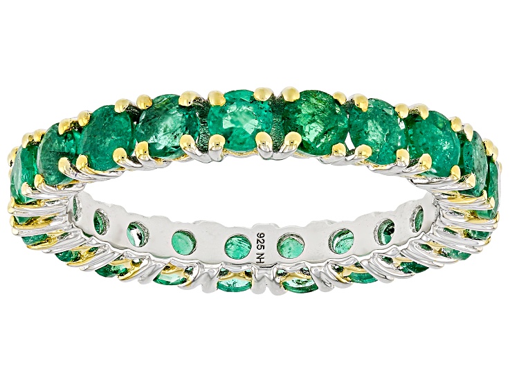 Grizzly Emerald Rhodium/24k Yellow Gold Over Palladium Sterling