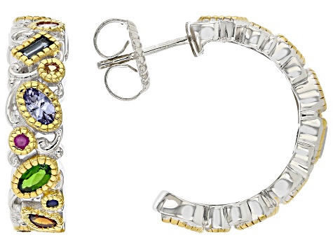 大巡礼★Amazing jewelry様 Multi Gemstone Rhodium & 24K Yellow Gold Over Palladium Sterling