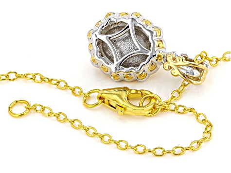 Multi-Color Ethiopian Opal Rhodium/24k Gold Over Palladium Sterling Silver Pendant/ Chain 1.32ctw