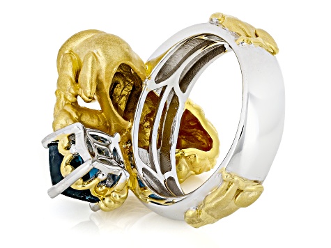 Teal Kyanite Rhodium/24k Yellow Gold Over Palladium Sterling