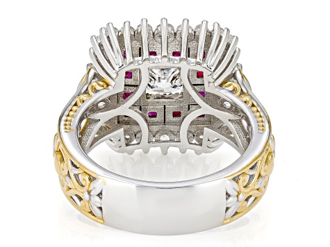 White Lab Grown Diamond Rhodium/24k Yellow Gold Over Palladium