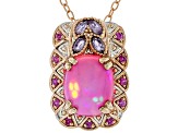 Pink Ethiopian Rhodium/18k Gold Over Palladium Sterling Silver Pendant With Chain 3.62ctw