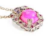 Pink Ethiopian Rhodium/18k Gold Over Palladium Sterling Silver Pendant With Chain 3.62ctw