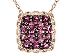 Color Change Garnet Rhodium & 18k Gold Over Palladium Sterling Silver Pendant With Chain 3.20ctw