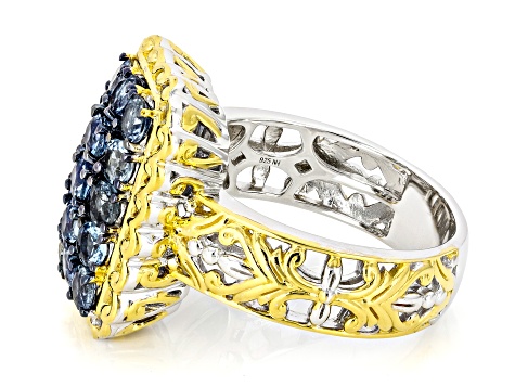 Blue Santa Maria Aquamarine Rhodium & 24k Gold Over Palladium