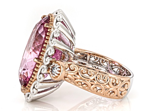 レア　ReFa クリスタル パールピンクモデル Pink Topaz, White Zircon Rhodium & 18k Rose Gold Over Palladium