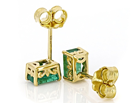 Green Grizzly Emerald Rhodium & 24k Gold Over Palladium Sterling