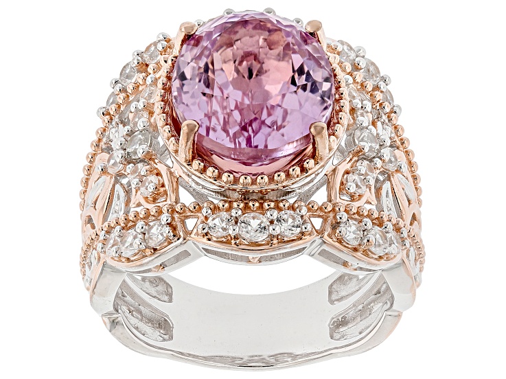 ムニュムニュ　シャンデリアメダリオン　ピンク Pink Kunzite With White Zircon Rhodium & 18k Gold Over Palladium