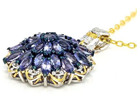 コンボ 26cm Shiny Back LV0089 / LVYDTVKTV26 Tanzanite Rhodium/24k Yellow Gold Over Pallidum Sterling Silver