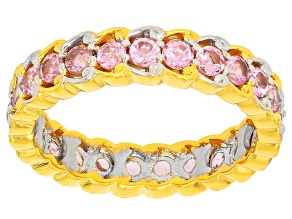 Pink Spinel Rhodium And 24k Gold Over Palladium Sterling Silver Eternity Band Ring 1.88ctw