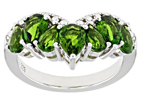Chrome Diopside Rhodium Over Sterling Silver Ring 1.92ctw