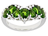 Chrome Diopside Rhodium Over Sterling Silver Ring 1.92ctw