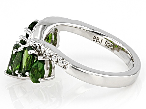 Chrome Diopside Rhodium Over Sterling Silver Ring 1.92ctw