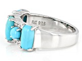 Turquoise Rhodium Over Sterling Silver Ring