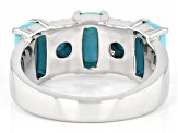 Turquoise Rhodium Over Sterling Silver Ring