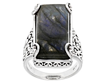 Picture of Gray Labradorite Sterling Silver Solitaire Ring