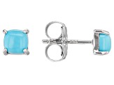 Blue Sleeping Beauty Turquoise Rhodium Over Sterling Silver Stud Earring Set Of 3