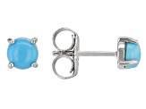 Blue Sleeping Beauty Turquoise Rhodium Over Sterling Silver Stud Earring Set Of 3