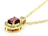 Raspberry Rhodolite 18k Yellow Gold Over Sterling Silver Pendant With Chain 1.41ctw