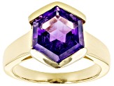 Purple Amethyst 18k Yellow Gold Over Sterling Silver Solitaire Ring 4.05ct