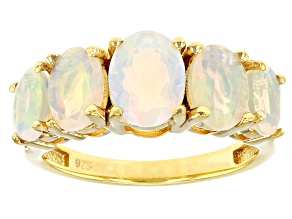 Multi-Color Opal 18k Yellow Gold Over Sterling Silver Ring 1.77ctw