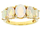 Multi-Color Opal 18k Yellow Gold Over Sterling Silver Ring 1.77ctw