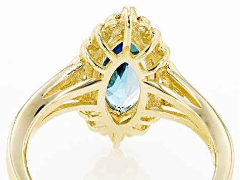 London Blue Topaz 18k Yellow Gold Over Sterling Silver Ring 1.76ctw