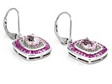Pink Kunzite Rhodium Over Sterling Silver Dangle Earrings 3.56ctw