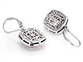 Pink Kunzite Rhodium Over Sterling Silver Dangle Earrings 3.56ctw